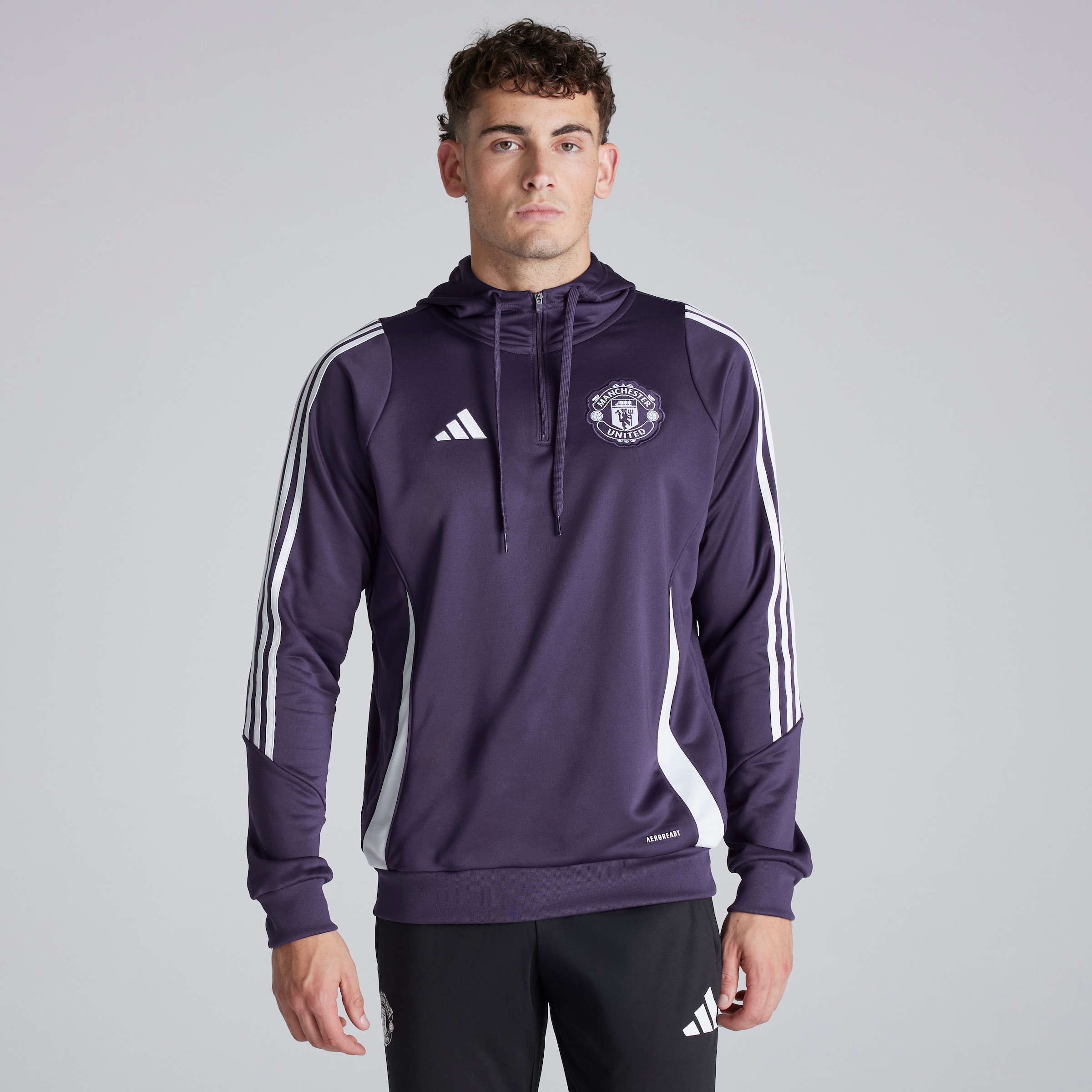 Adidas Men's Purple Manchester United Tiro 25 Competition Training Hoodie